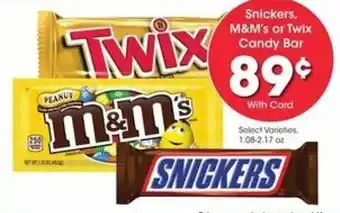 Kroger Snickers, M&M's or Twix Candy Bar offer