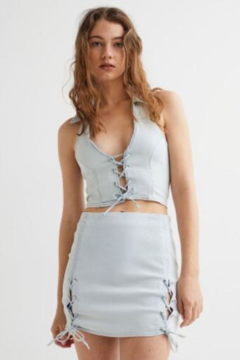 H&M Laced denim top offer