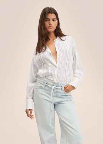 Mango Ruffle cotton blouse offer
