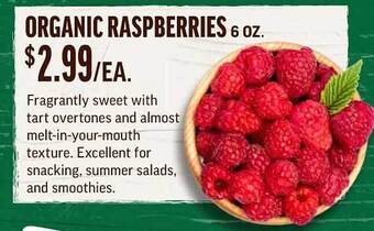Central Market Organic Raspberries offer