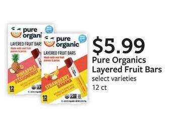 Fareway Pure Organics Layered Fruit Bars offer