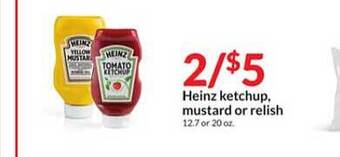 Hy-Vee Heinz Ketchup, Mustard Or Relish offer