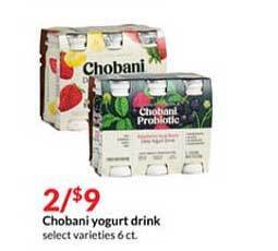 Hy-Vee Chobani Yogurt Drink offer