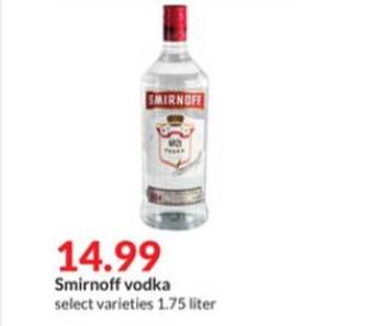 Hy-Vee Smirnoff Vodka offer