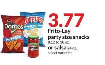 Hy-Vee Frito-Lay Party Size Snacks Or Salsa offer