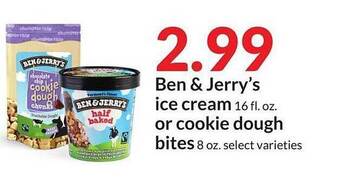 Hy-Vee Ben & Jerry's Ice Cream Or Cookie Dough Bites offer