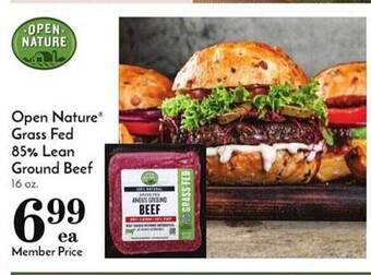 Pavilions Open Nature Grass Fed 85% Lean Ground Beef offer