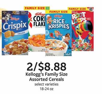 Fareway Kellogg's Family Size Assorted Cereals offer