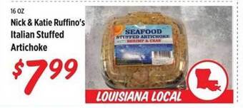 Rouses Nick & Katie Ruffino's Italian Stuffed Artichoke offer