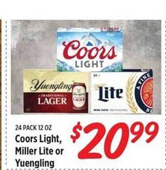Rouses Coors Light, Miller Lite Or Yuengling offer