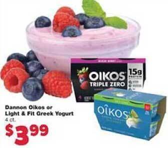 Family Fare Dannon Oikos Or Light & Fit Greek Yogurt offer