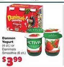 Family Fare Dannon Yogurt Or Danimals Smoothie offer