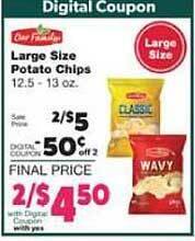 Family Fare Our Family Large Size Potato Chips offer