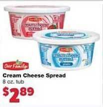 Family Fare Our Family Cream Cheese Spread offer