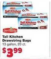 Family Fare Our Family Tall Kitchen Drawstring Bags offer
