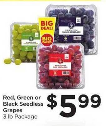 Food 4 Less Red, Green Or Black Seedless Grapes offer