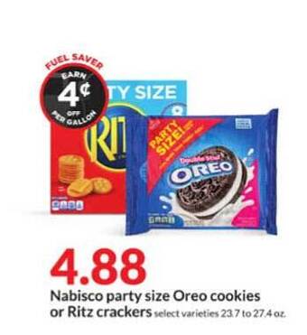 Hy-Vee Nabisco Party Size Oreo Cookies Or Ritz Crackers offer