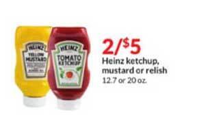 Hy-Vee Heinz Ketchup, Mustard Or Relish offer