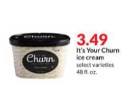 Hy-Vee It's Your Churn Ice Cream offer