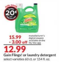 Hy-Vee Gain Flings! Or Laundry Detergent offer