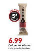 Hy-Vee Columbus Salame offer