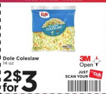 Cub Foods Dole Coleslaw offer