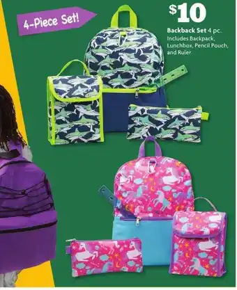 Family Dollar Backback Set offer