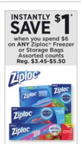 Dollar General Ziploc Freezer Or Storage Bags offer