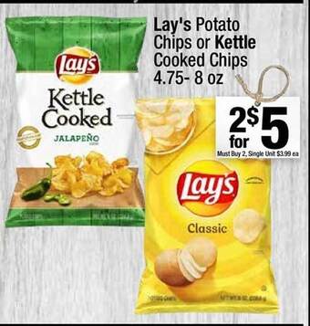 Super King Markets Lay's Potato Chips Or Kettle Cooked Chips offer