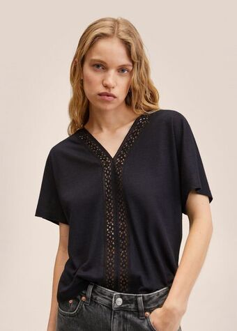 Mango Crochet linen t-shirt offer