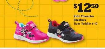 Family Dollar Kids Character Sneakers offer