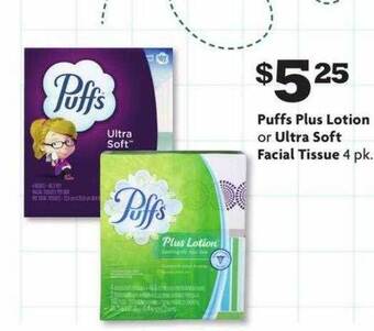 Family Dollar Puffs Plus Lotion Or Ultra Soft Facial Tissue offer
