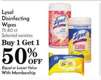 Pavilions Lysol Disinfecting Wipes offer
