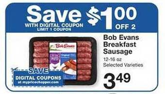 Price Chopper Bob Evans Breakfast Sausage offer