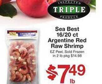 Price Chopper Sea Best 16-20 Ct Argentine Red Raw Shrimp offer