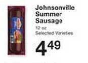 Price Chopper Johnsonville Summer Sausage offer