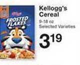Price Chopper Kellogg's Cereal offer