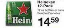 Price Chopper Heineken 12-pack offer