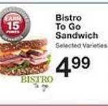 Price Chopper Bistro To Go Sandwich offer