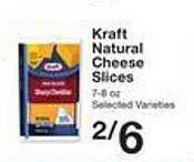 Price Chopper Kraft Natural Cheese Slices offer
