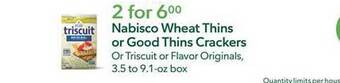 Publix Nabisco Wheat Thins Or Good Thins Crackers offer