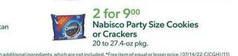 Publix Nabisco Party Size Cookies Or Crackers offer