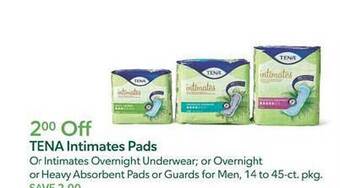 Publix Tena Intimates Pads offer