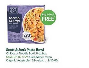 Publix Scott & Jon's Pasta Bowl offer