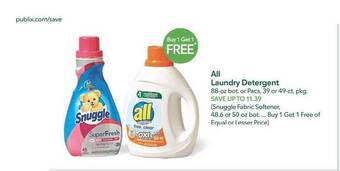 Publix All Laundry Detergent offer