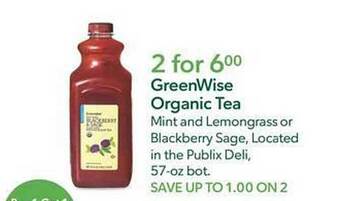 Publix GreenWise Organic Tea offer