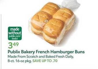 Publix Publix Bakery French Hamburger Buns offer