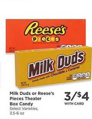 QFC Milk Duds Or Reese's Pieces Theater Box Candy offer