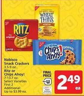 Safeway Nabisco Snack Crackers, Ritz Or Chips Ahoy! offer