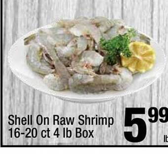 Super King Markets Shell On Raw Shrimp 16-20 Ct 4 Lb Box offer
